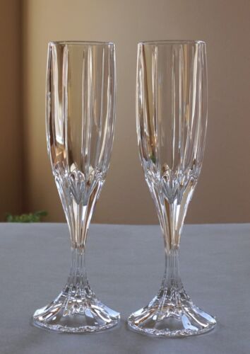 Lot of 2 Crystal Champagne Flutes (8-5/8") PARK LANE by Mikasa