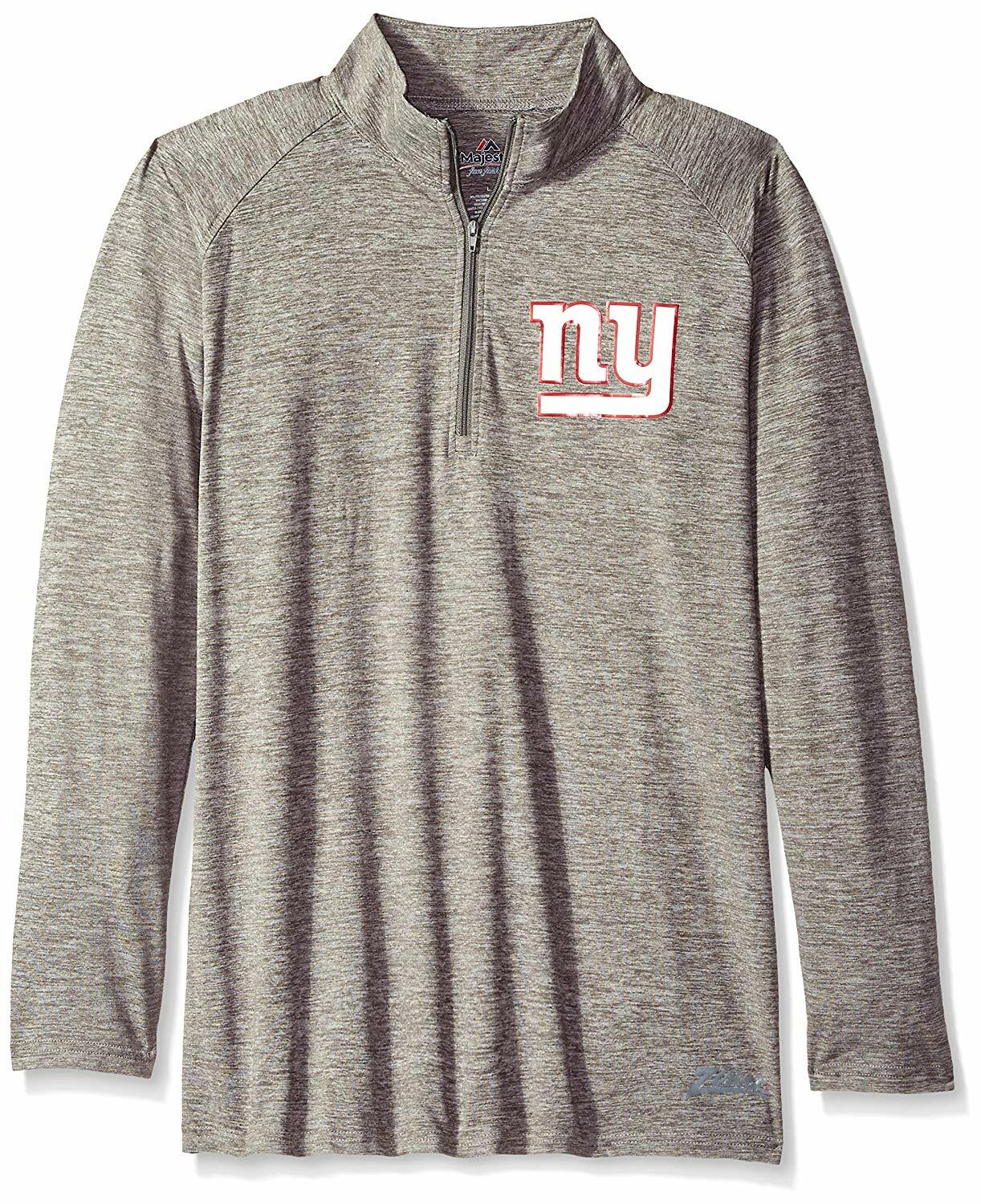 Женская толстовка Zubaz NFL Football New York Giants серого цвета в тон с четвертью молнии
