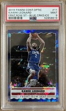 Kawhi Leonard 2019 Panini Contenders Optic Front Row Seat Blue Cracked Ice #11 P