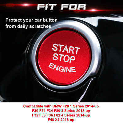 Red Aluminum Keyless Engine Push Start Button Trim For BMW F20 F22 F30 F31 F32