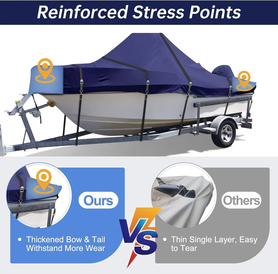 900D Center Console Boat Cover Waterproof Anti-UV Heavy Duty Boat Cover - Image 3 of 4