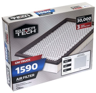Super Tech 1590 Engine Air Filter - Direct Replacement for GM Truck Models