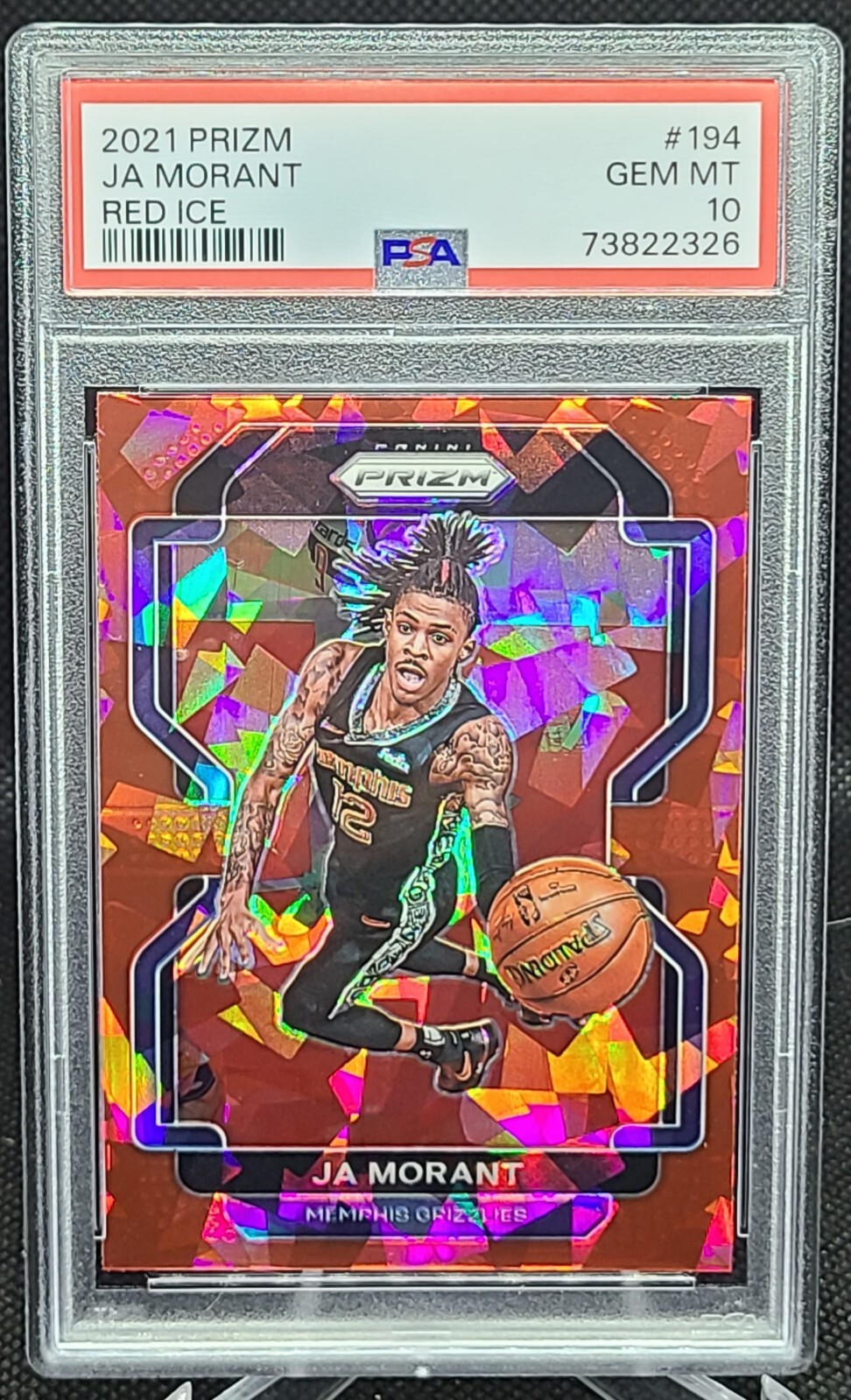 2021 Prizm Ja Morant Red Ice PSA 10 Gem Mint #194 Grizzles