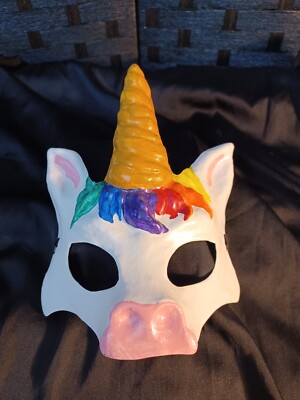 Rainbow unicorn mask, masquerade, carnival, mardi gras, venetian Mask