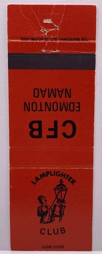 CFB Edmonton NAMAO, Lamplighter Club, Edmonton, Alberta, Matchbook Cover