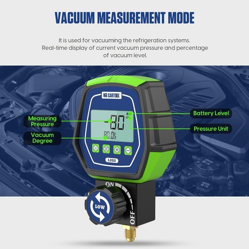 Refrigeration Digital Manifold Gauge Meter HVAC Vacuum Pressure Temp Leak Tester - Picture 6 of 12