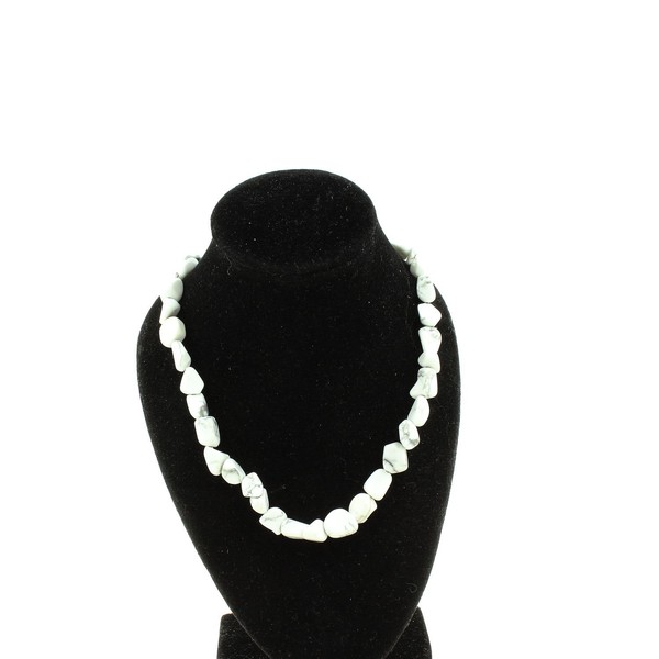 Howlite Perlen Collier Aus Usa, Kette Aus Edelstahl-image