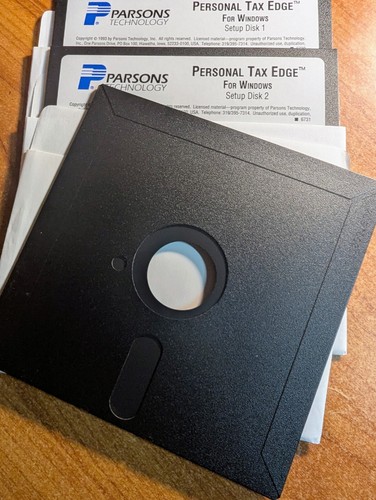 De colección Parsons Technology Personal Tax Edge - 1993 en disquetes de 3,5" y 5,25" - Imagen 5 de 6