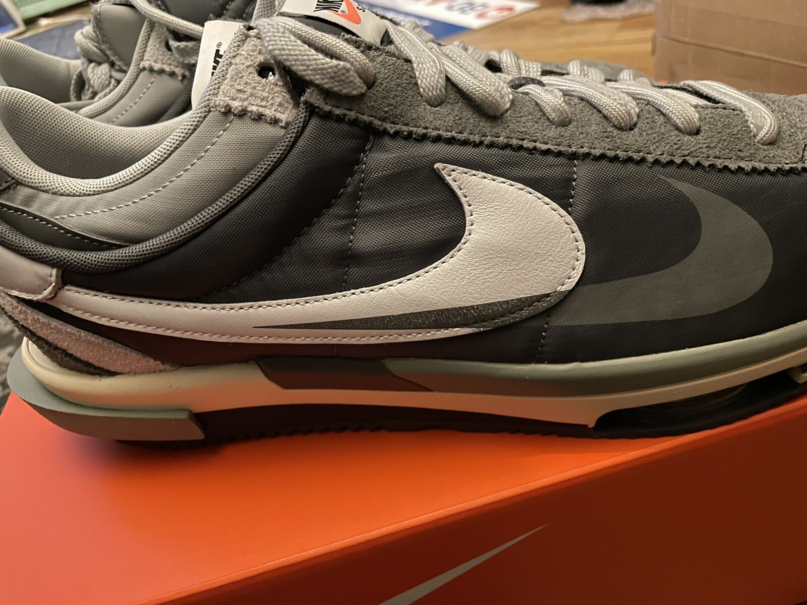 SACAI X NIKE Nike Zoom Cortez SP x Sacai grigio ferro grigio uomo taglia 15 IN MANO