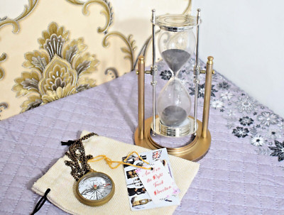 Sophisticated Two-Tone Brass Sand Timer:  Unique Timepiece With Working Position