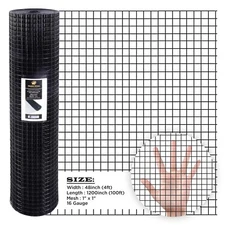 Hardware Cloth 16 GA Black Vinyl Coated Welded Wire Mesh Many Sizes -SIMBA STEEL