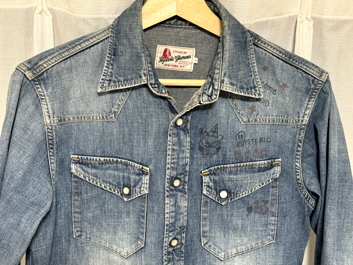 Hysteric Glamour Mens Denim Western Shirt Size M Made in Japan | eBay