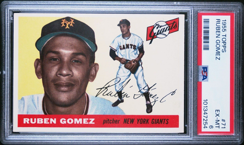 PSA 6 EX-MT 1955 TOPPS RUBEN GOMEZ #71 GIANTS
