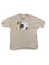 Supreme Tee Banner Heather Gray medium 100 AUTHENTIC worn once