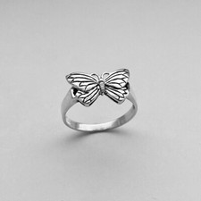 Unique Gorgeous Butterfly Anniversary Gift Women's Ring In Real 10K White Gold