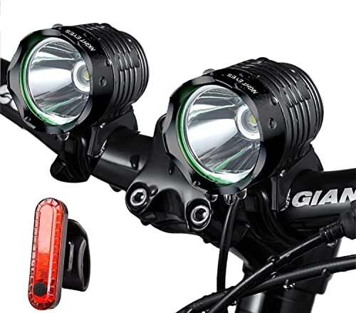 Night Eyes-2400 Lumens(1200LMx2) Mountain Bike Headlight Bike