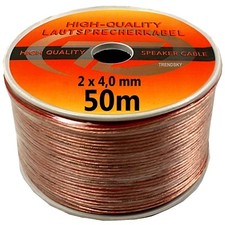 50 METER 2x4,0 mm² LAUTSPRECHER BOXEN HIFI AUDIO KABEL 2 x 4mm² SPEAKER CABLE