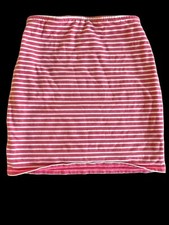Abercrombie  Fitch Girls Medium Lined Mini Short Skirt Pink White Elastic Waist