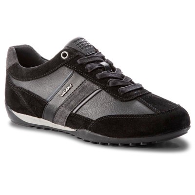 Geox Respira Men's u Wells C Low Top Trainers Lace up Shoes U52T5C Black |  eBay