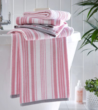 Regency Pink Bathroom Towel Stripe Various Sizes Hand Towel Bath Towel