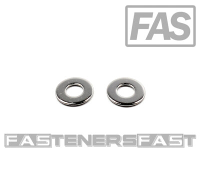 (50) 1/4'' Chrome 18-8 Stainless Steel Flat Washer 5/8 OD - Chrome Flat Washers