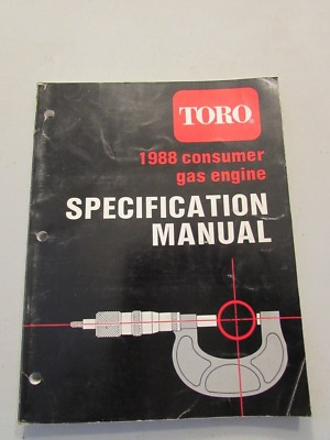 #ad #ad Toro 1988 Consumer Gas Engine Specification Manual $9.00