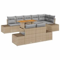 Garten Essgruppe 9 Teilig Mit Kissen Beige Grau Sitzgruppe Terrasse