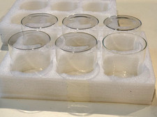 Glasseam 4 Inch Clear Glass Hurricane Candle Holders Cylinder Wedding Vases 6pc