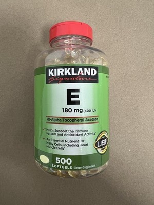 Kirkland Signature Vitamin E 180 mg (400 IU), 500 Softgels