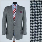 Mens CANALI Blazer 42R US Vintage Sheppard Check Grey Wool Sport Coat Jacket