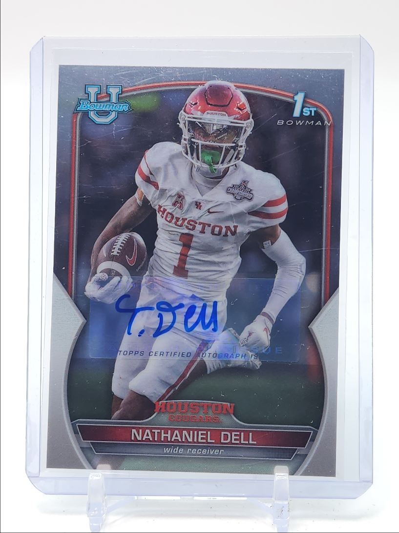 NATHANIEL DELL 2022 BOWMAN UNIVERSITY CHROME 1ST AUTOGRAPH AUTO Q5111