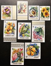 TIMBRE ARIQUE GUINÉE FLORE FLEURS PLANTES NATURE N°520/528 NEUF ** LUXE MNH 1974
