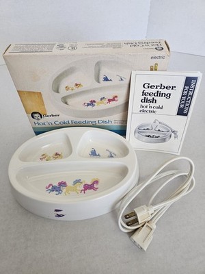 Vintage GERBER Baby Hot N Cold Feeding Dish, Electric, Tested Complete