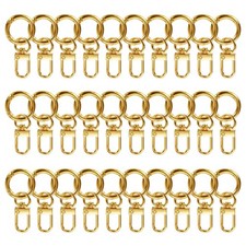 30pcs Lobster Claw Clasp Keychains Swivel Trigger Clips Zinc Alloys Gold