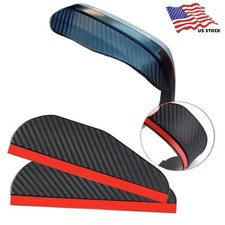 2PCS Car Rear View Side Mirror Visor Shade Rain Shield Water Guard Carbon Fiber