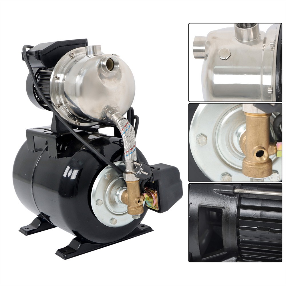 1.6HP Shallow Well Pump Stainless Steel Pump With Pressure Tank 115V 1320GPH