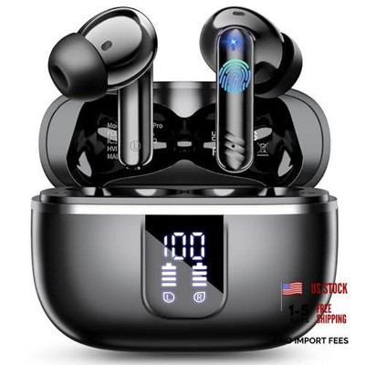 Wireless Earbuds, Bluetooth 5.4 Headphones with 4 Noise Cancelling Mic, 46H In