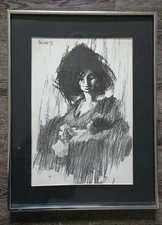 Vintage 1969 Aldo Luongo Mother and Child Lithograph Print Matted/Framed