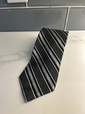 Bruno Piattelli Men's Silk Tie 59 1/2 X 4 Black And Silver Formal Business