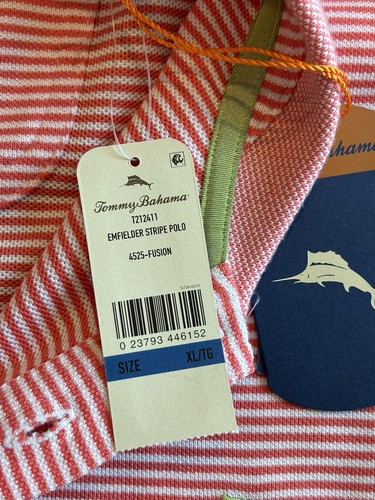 Tommy Bahama Emfielder Stripe Polo Shirt Short Sleeve Size XL New - Picture 9 of 13