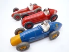 VINTAGE DINKY TOYS GP RACING x3: 234 FERRARI 23F ALFA ROMEO 23N MASERATI 1950s