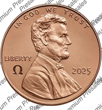 2025 P & D Lincoln Penny Cent OMEGA Ω Counterstamp** IN STOCK. READ DESCRIPTION