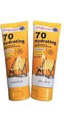 Lot of 2 Walgreens Hydrating Broad Spectrum Sunscreen SPF 70 8oz FREE SHIPPING 2.50 per gallon