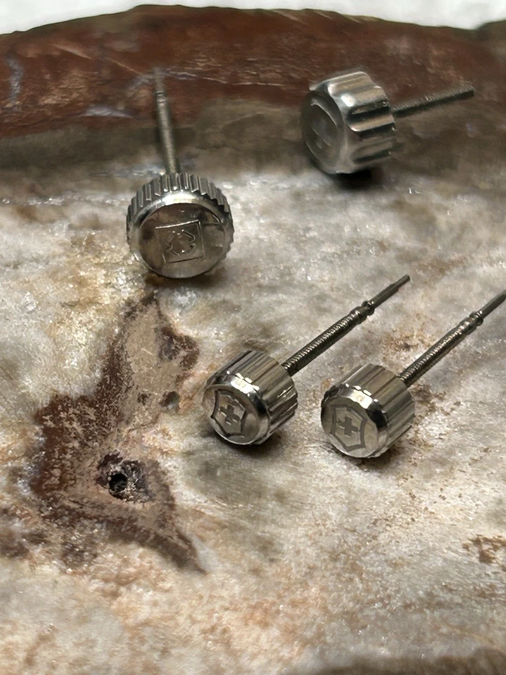 Lot Of 6 Victorinox, Swiss Army Watch Crowns And Stems.  All From Men’s Quartz. - Image 2 of 4