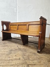 Antique solid church pew monks bench  settle hall bench seat 