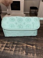 Ulta Beauty Makeup Zippered Bag - Teal Blue W/ Flower Design - 6x9x3  - NEW
