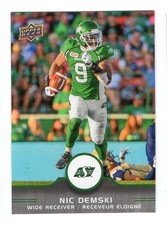 2016 UD CFL Nic Demski Card #59 Saskatchewan Roughriders Manitoba
