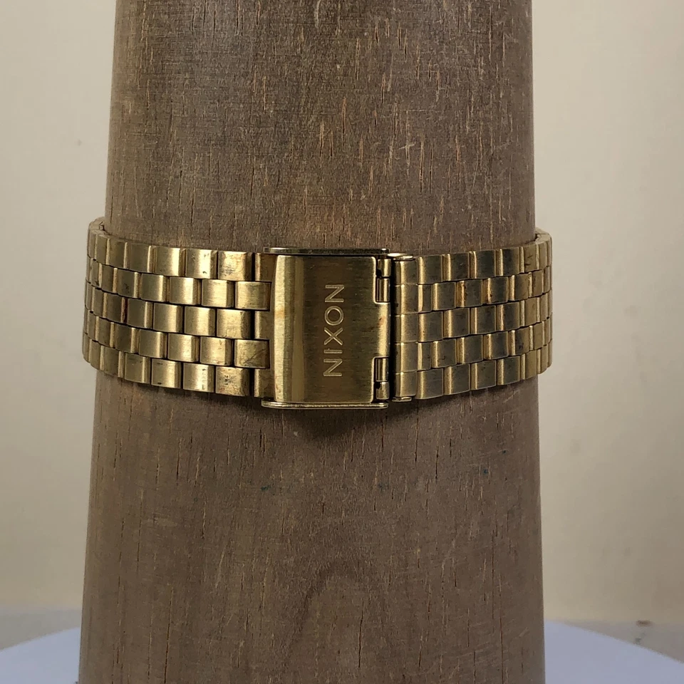 Nixon Minimal Time Teller Men Dress Gold Tone Quartz Analog 34mm Watch 8 1/4" - Image 4 of 4