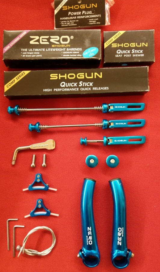 Shogun Tuning Set in Blu: Zero Barends, Sgancio Rapido, Tappi Manubrio, Triangoli