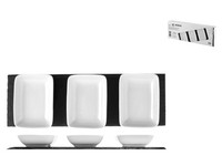 Servierplatte Aus Schiefer 30X10Cm Mit 3 Schalen Aus Porzellan H&H